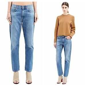 ACNE STUDIOS 'Boy Vintage' Denim Jeans Boyfriend Zip Mid Blue Stone Size 27